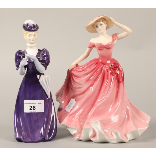 26 - Royal Doulton figurine Ellen HN3992 and Francesca bone china Glencora hand painted 