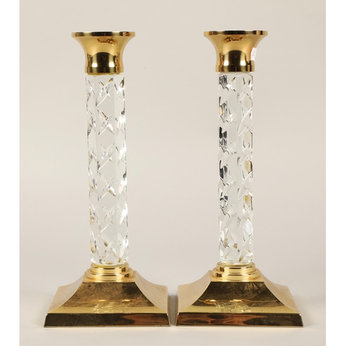 27 - Waterford Crystal pair candlesticks, 28cm h