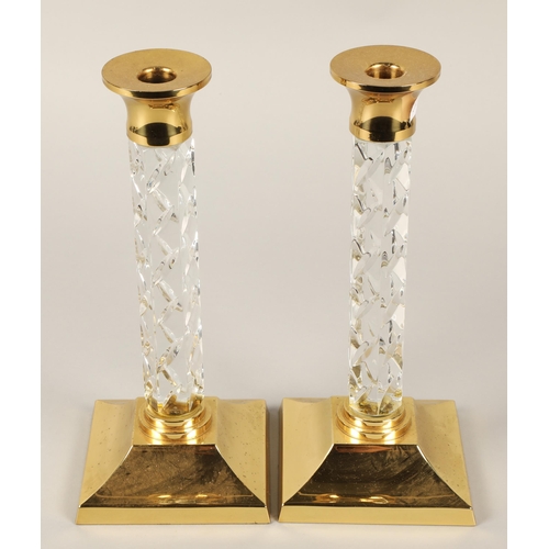 27 - Waterford Crystal pair candlesticks, 28cm h