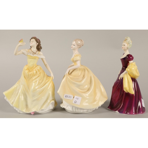 28 - Two Royal Doulton figurines to include Madeline HN4152, Loretta HN2337, and Coalport Emily