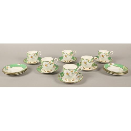 31 - Paragon part coffee set 'Replica made for H. M. The Queen' six cups and twelve saucers