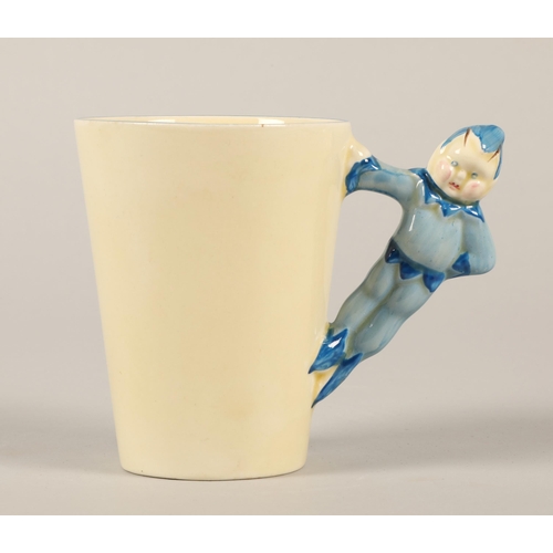 34 - Clarice Cliff blue pixie handle mug