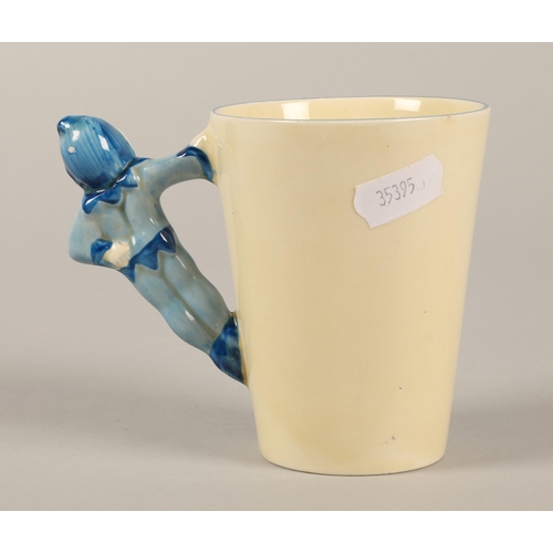 34 - Clarice Cliff blue pixie handle mug