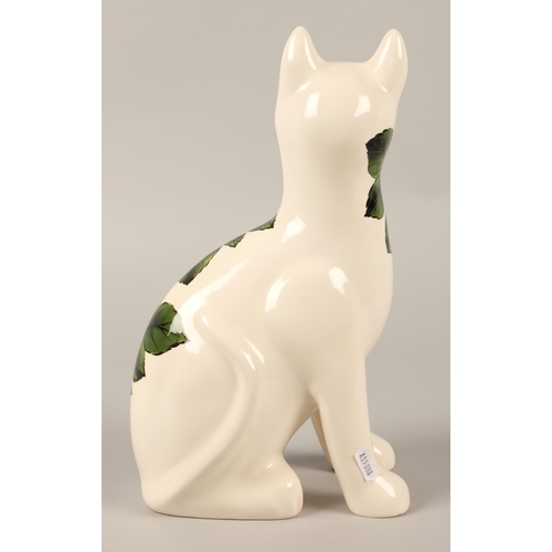 36 - Griselda Hill Wemyss ware large cat in rose pattern 34cm h