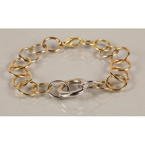 57 - Pomellato, 18k yellow and white gold chain link bracelet set with a diamond, 20.5g