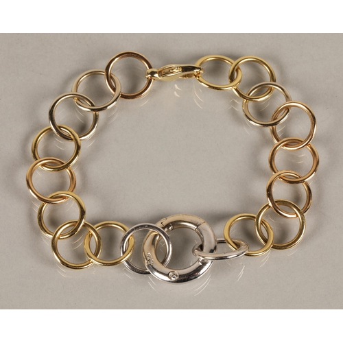 57 - Pomellato, 18k yellow and white gold chain link bracelet set with a diamond, 20.5g