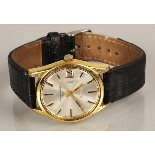 75 - Eterna -Matic 1000 5 star gents wristwatch on black leather strap