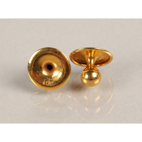 79 - Two 9ct gold button studs, 0.97g