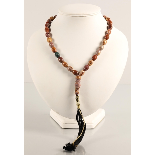 93 - Polished semi precious stone prayer beads