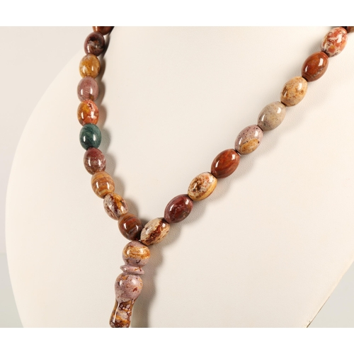 93 - Polished semi precious stone prayer beads