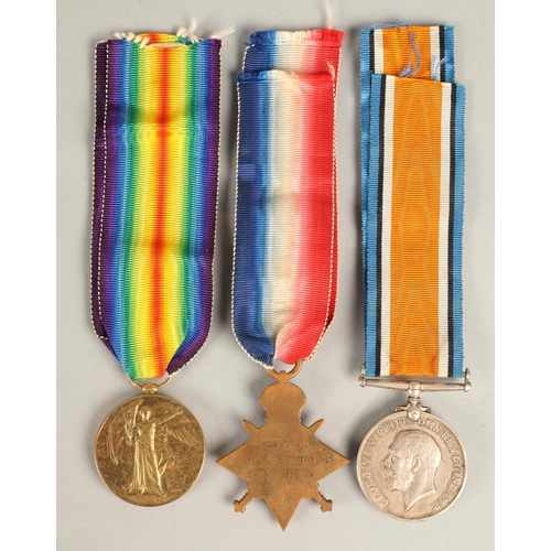 95 - Three British WWI medals awarded to S-13661 PTE R MC WHIRTER CAMERONS including the 1914-1915 star, ... 