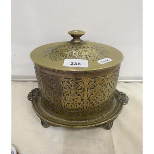 238 - Antique EPNS ice bucket with pierced decoration.