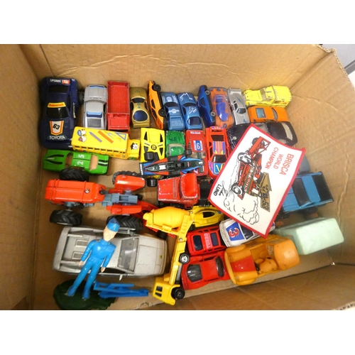 246 - Large box of modern die cast cars.