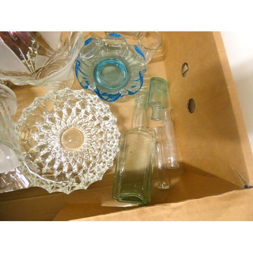 247 - Large box of vintage glassware including box of whisky tumblers.