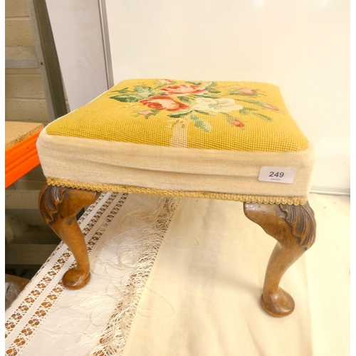 249 - Small tapestry top foot stool.