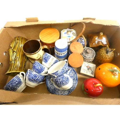 252 - Various preserve pots, teaware, etc