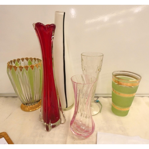 257 - Collection of vintage Art Glass vases.