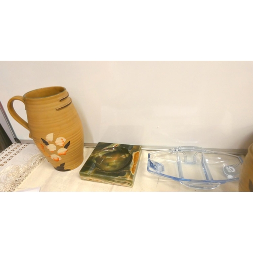 266 - Box of various including glassware, vases and bowl etc.