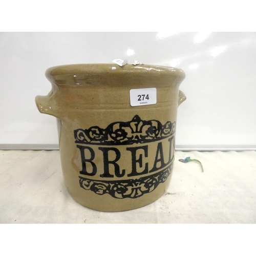 274 - Large stoneware bread croc