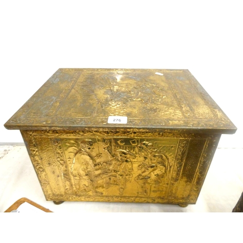 276 - Large brass embossed log box