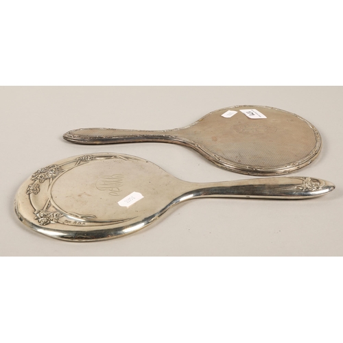 171 - Two silver handheld mirrors, Chester 1907 and Birmingham 1912