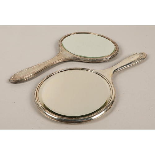 171 - Two silver handheld mirrors, Chester 1907 and Birmingham 1912