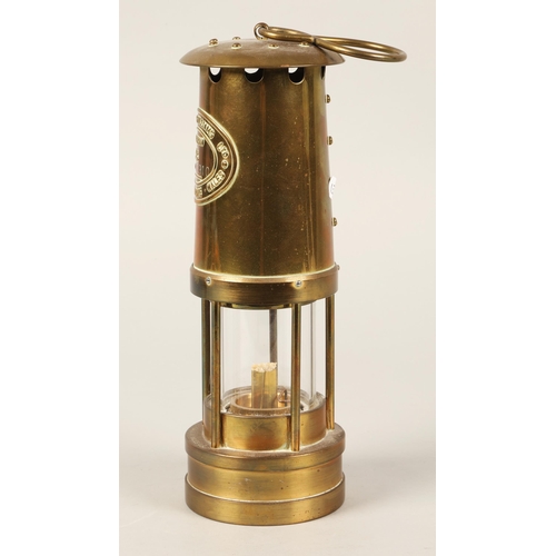 182 - E Thomas & Williams brass miners lamp, no. 186910