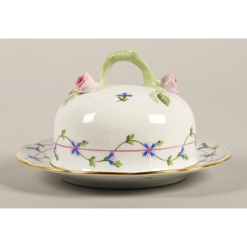 37 - Herend Hungary, hand painted butter dish