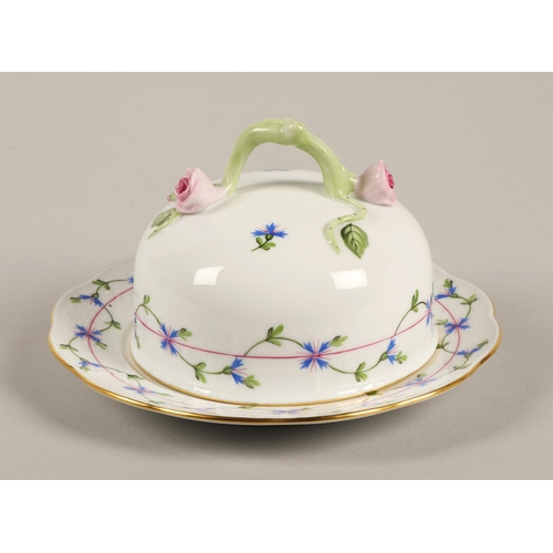 37 - Herend Hungary, hand painted butter dish