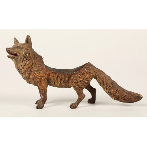 185 - Cold painted bronze fox, pen nib wipe with bristles removed