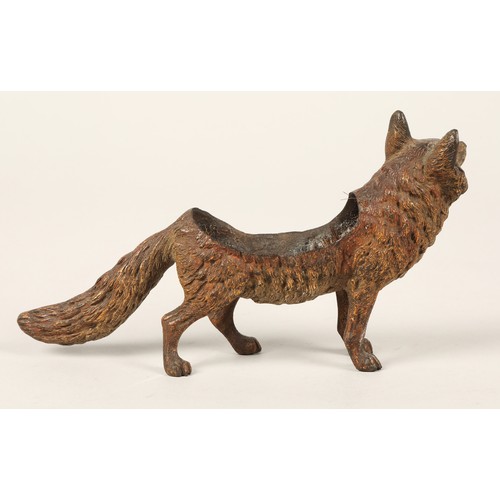 185 - Cold painted bronze fox, pen nib wipe with bristles removed