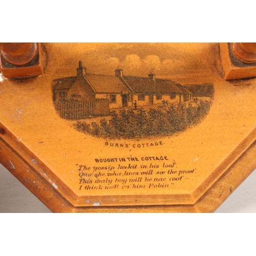 186 - Mauchline ware Burns Cottage pocket watch stand(incomplete)