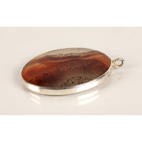 100 - Montana agate pendant mounted in white metal