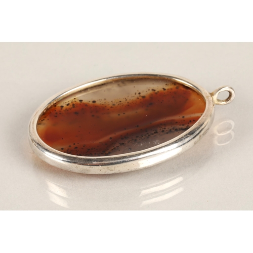 100 - Montana agate pendant mounted in white metal