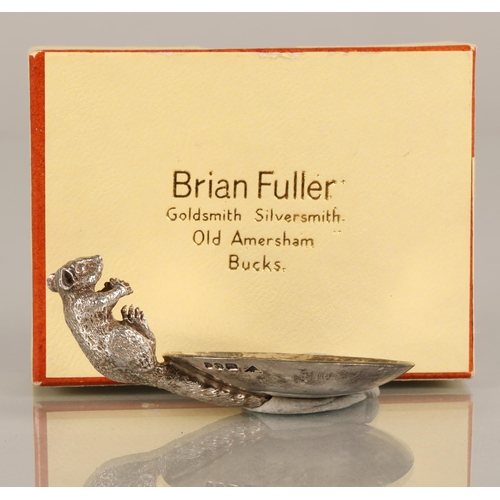 107 - Brian Fuller, silver dormouse caddy spoon, London 1979, 32g