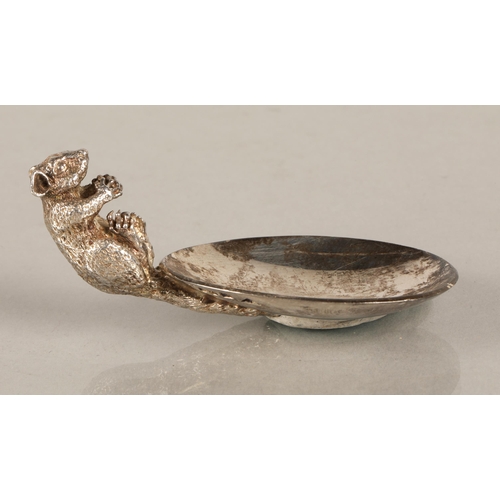 107 - Brian Fuller, silver dormouse caddy spoon, London 1979, 32g