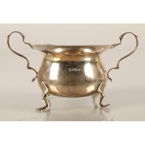 197 - Twin handled silver cup on feet, Sheffield 1899, 106.5g