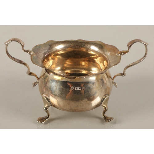 197 - Twin handled silver cup on feet, Sheffield 1899, 106.5g