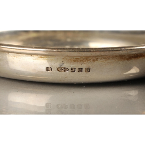 203 - Troon Golf Club two hallmarked silver ash trays, Birmingham 1957 and 1963, and three Prestwick Golf ... 