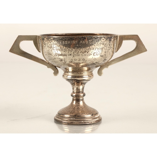 206 - Silver cup, inscribed 'Dumfriesshire and Galloway Golfers Association Championship Cup 1938 won by R... 