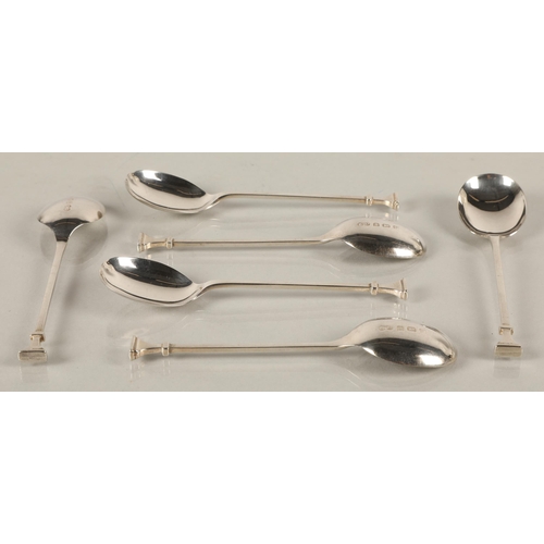 214 - Cased set of six silver coffee spoons, Birmingham 1923, 53 grams