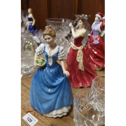 120 - Four Royal Doulton figurines HN3601 Helen, HN4909 Amanda, HN5318 Helena (Compton and Woodhouse) and ... 