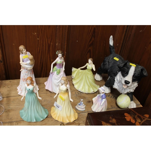 122 - Royal Doulton figurines HN4974 Emerald, HN4979 Opal. HN5688 A Mothers Joy, HN3850 Jessica, HN5633 Pe... 