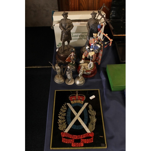 37 - Edwardian Boer War related military foil back plaque for the Scottish Horse Regt. together with a se... 