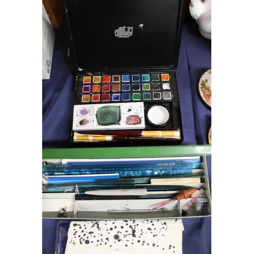 38 - Artists equipment incl. paints, brushes etc.