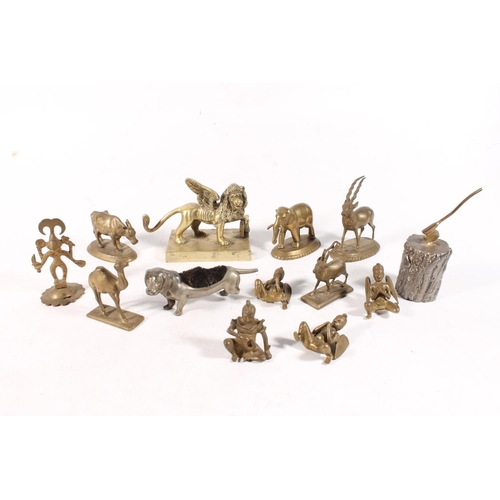 4 - Selection of Indian and other brass animal figurines.