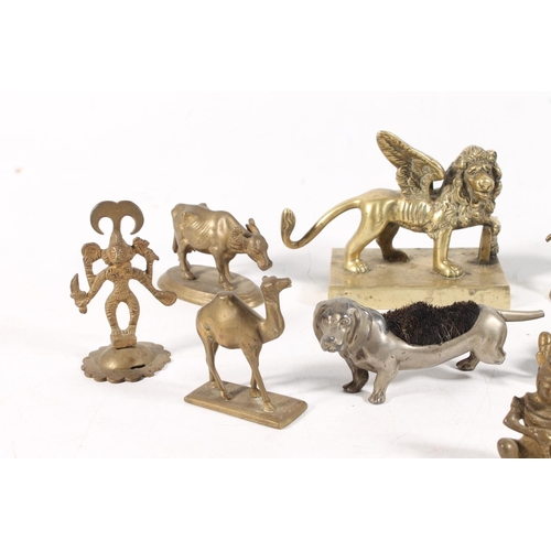 4 - Selection of Indian and other brass animal figurines.