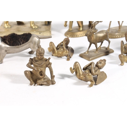 4 - Selection of Indian and other brass animal figurines.