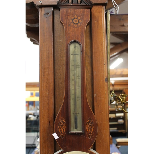 43 - Mahogany wheel barometer.