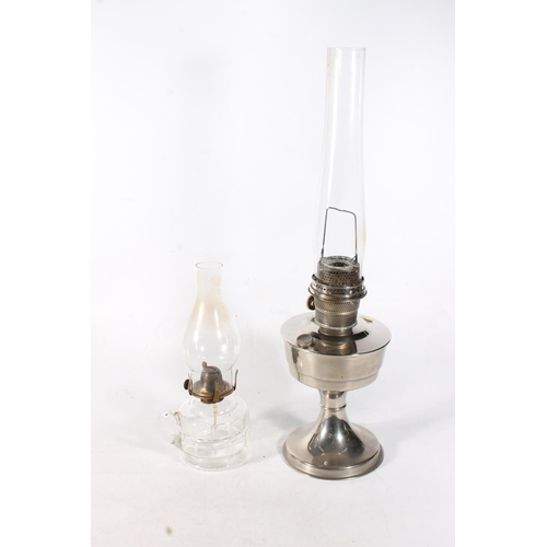 59 - Chrome Aladdin oil lamp and one other small oil lamp (2)